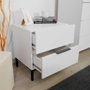 Hanah Home Mesilla de noche Kmd-1720-Dd-1, color Blanco, 2 cajones, 55x59x44 cm